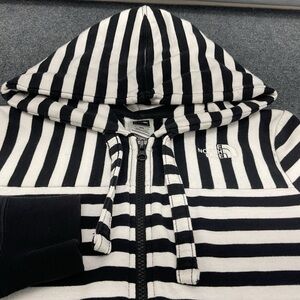 The North Face Women’s Size Medium Full Zip Black/White Striped Hoodie